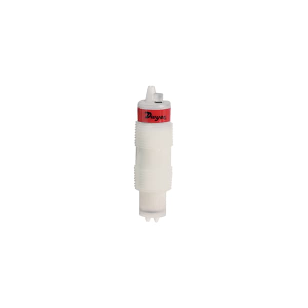 Thermal dispersion flow switch, PVDF wetted parts, 4.5" (11.4 cm) length.